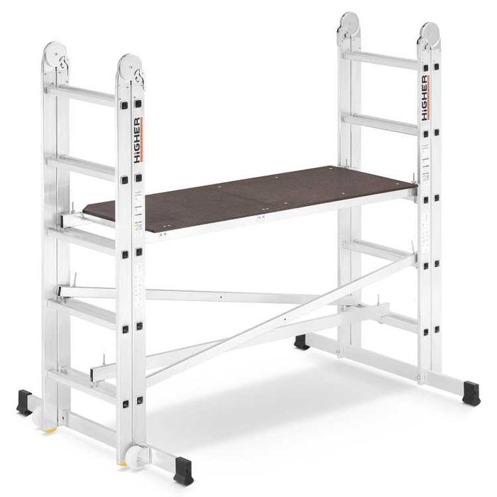 Rusztowanie aluminiowe drabinowe przegubowe jezdne HIGHER DR 2x5 4m