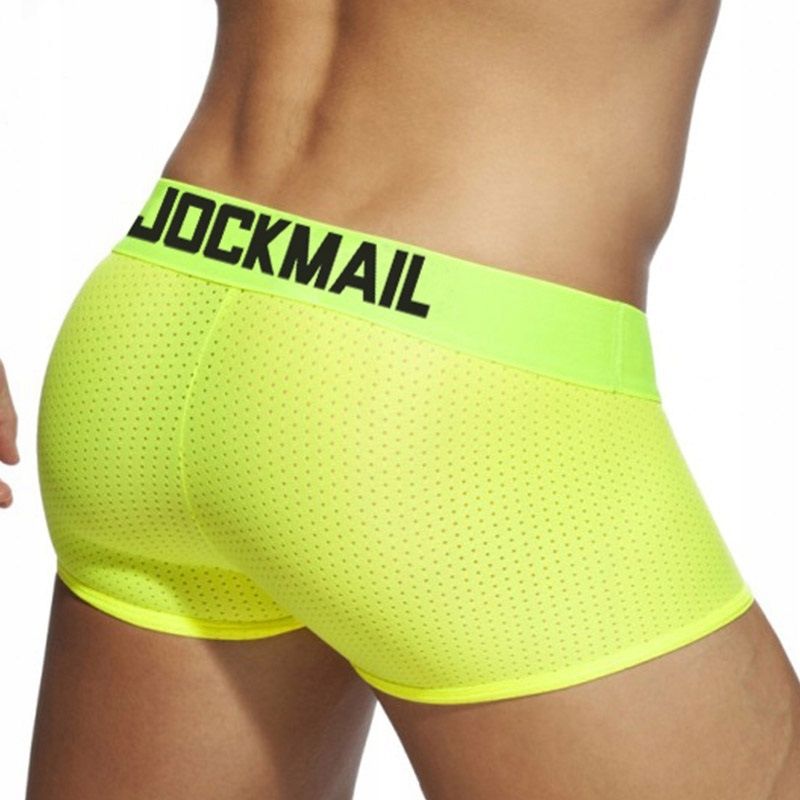 sexy męskie oddychające bokserki jockmail neon m