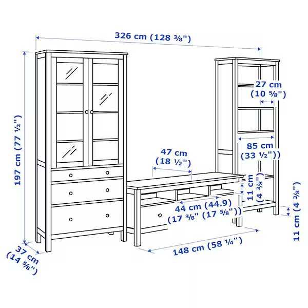 zestaw IKEA Hemnes 4-części, szary/brąz- dostawa gratis