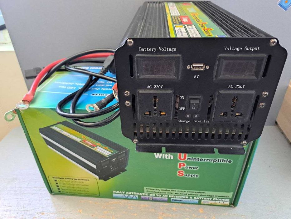 Преобразователь тока 12-220v 7200w Инвертор с зарядным + бесперебойник