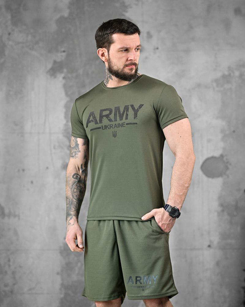 чоловічий комплект футболка шорти Army/костюм летний мужской койот