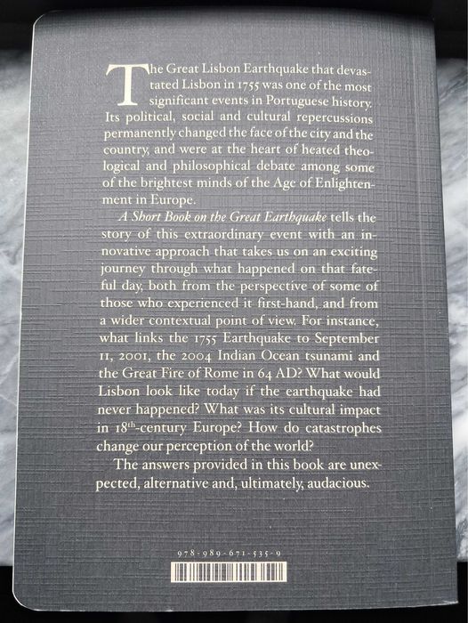 Livro "A Short Book on the Great Earthquake - Lisbon 1755"