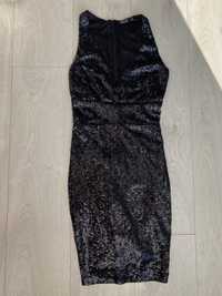 Платье в пайетках паетках черное вечернее модное блестящее