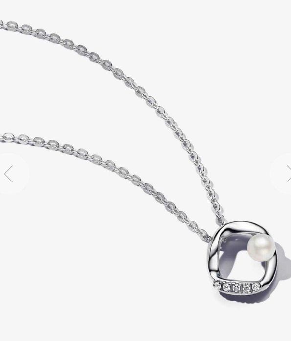 Срібний ланцюжок з перлиною , кулон Pandora. Цепочка, підвіска пандора