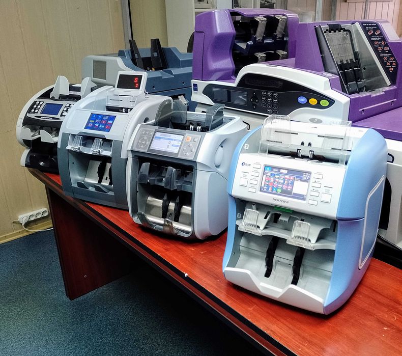 Лічильник-сортувальник банкнот, детектори валют, банківське обладнання