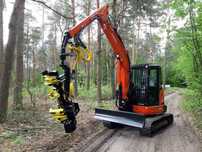 NOWY-HARVESTER KUBOTA U56-5 + głowica Arbro 400s.
