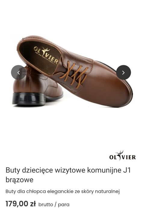 Buty eleganckie dla chłopca rozmiar 33