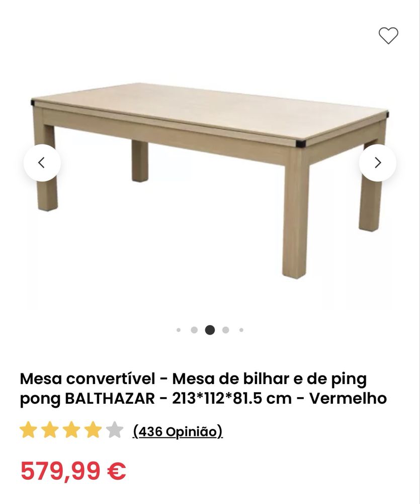 Mesa de bilhar/snooker/sinuca + ping pong + jantar