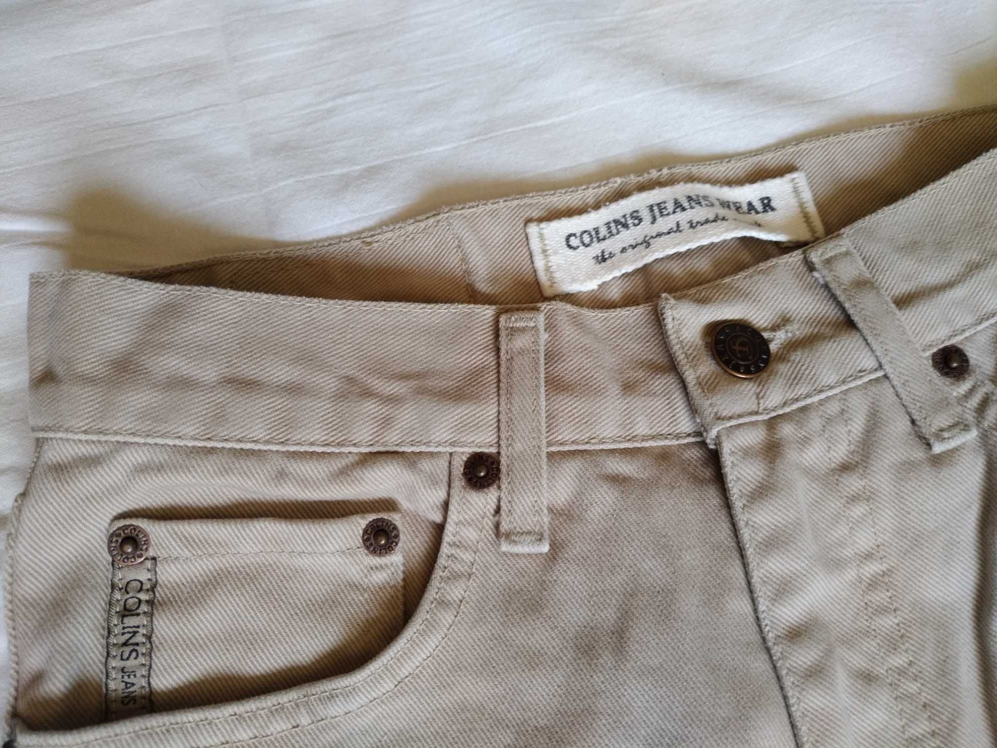 Джинсы подростковые  COLIN'S, плотные, бежевые L-42.
