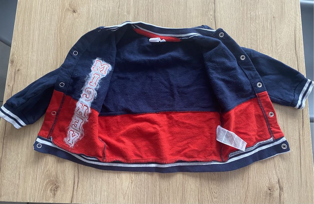 Bluza granatowo czerwona Mickey rozmiar 86 12-18 mcy Pepco