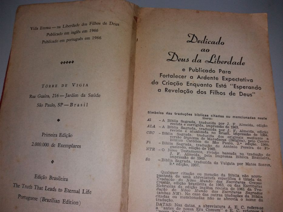 "Vida Eterna na Liberdade dos Filhos de Deus"-1ª Edição