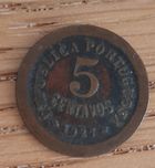 Moeda 5 centavos de 1927 república portuguesa