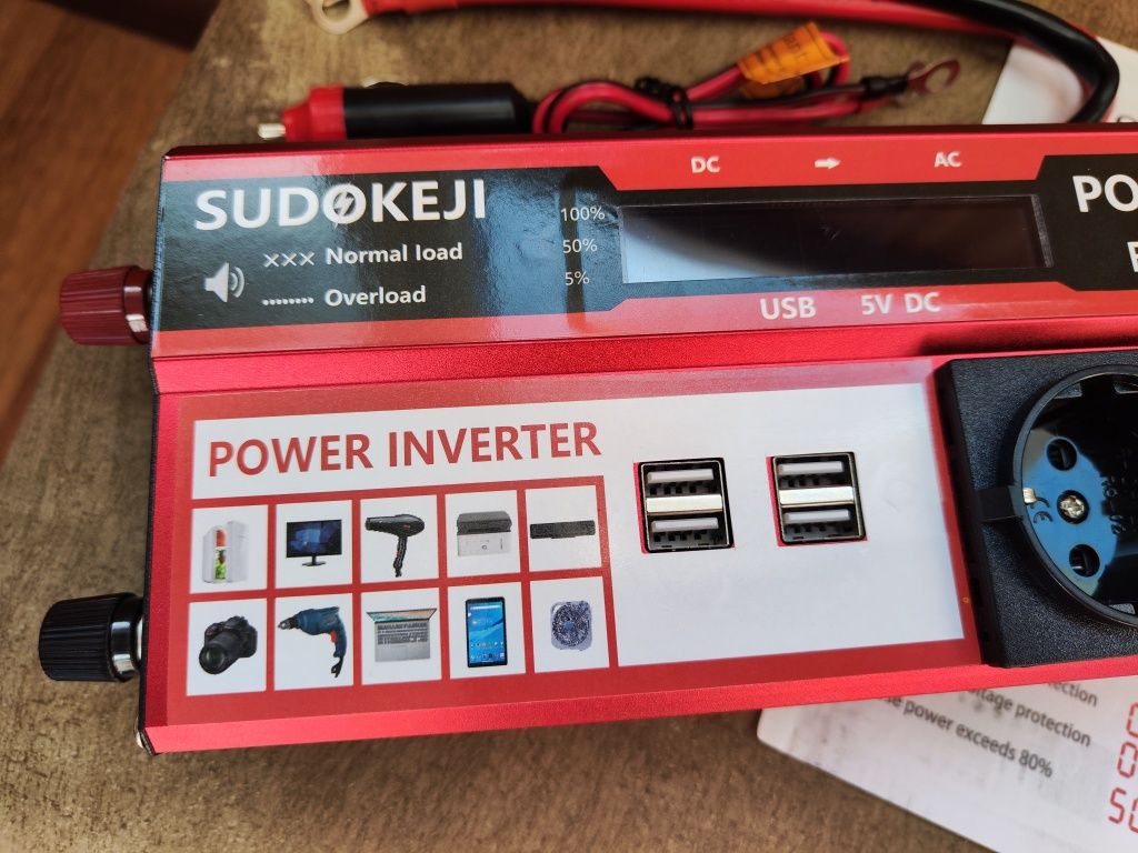 Инвертор Inverter Sudokeji DC 12V - AC 220V. USB*4