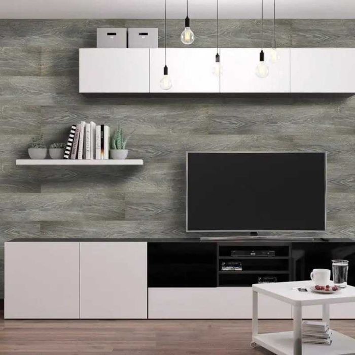 ТОП! Самоклеюча Вінілова плитка 91*15 см, виниловая плитка Сіре дерево