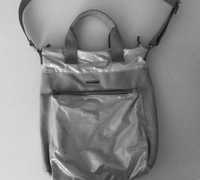 Srebrna torba shopper bag z Austrii lekko metalizowana