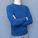 Kronstadt, sweter waffle, granatowy, crew-neck, rozmiar S