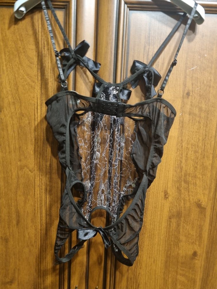 Strój nocny odważny otwarty sexi body XS/ S  Prześwitujący