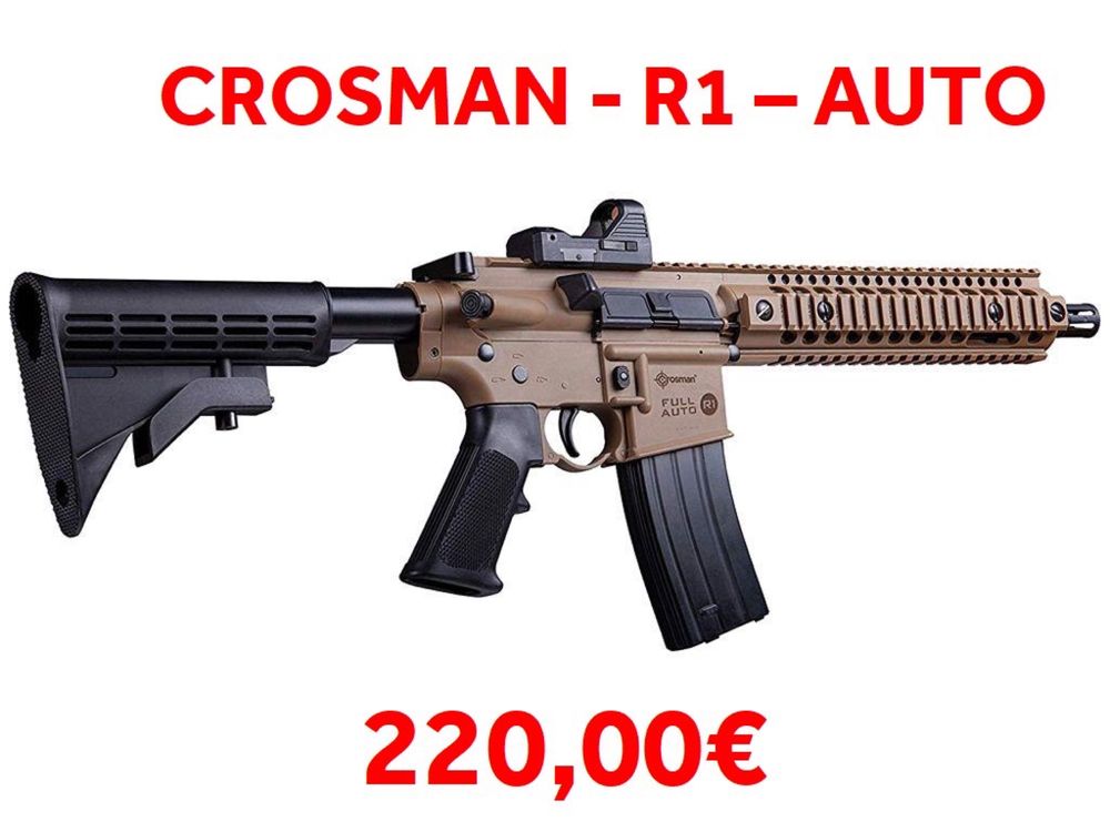 Carabinas Pressão de Ar (CO2) AUTOMÁTICAS - Crosman DPMS SBR + R1 TAN