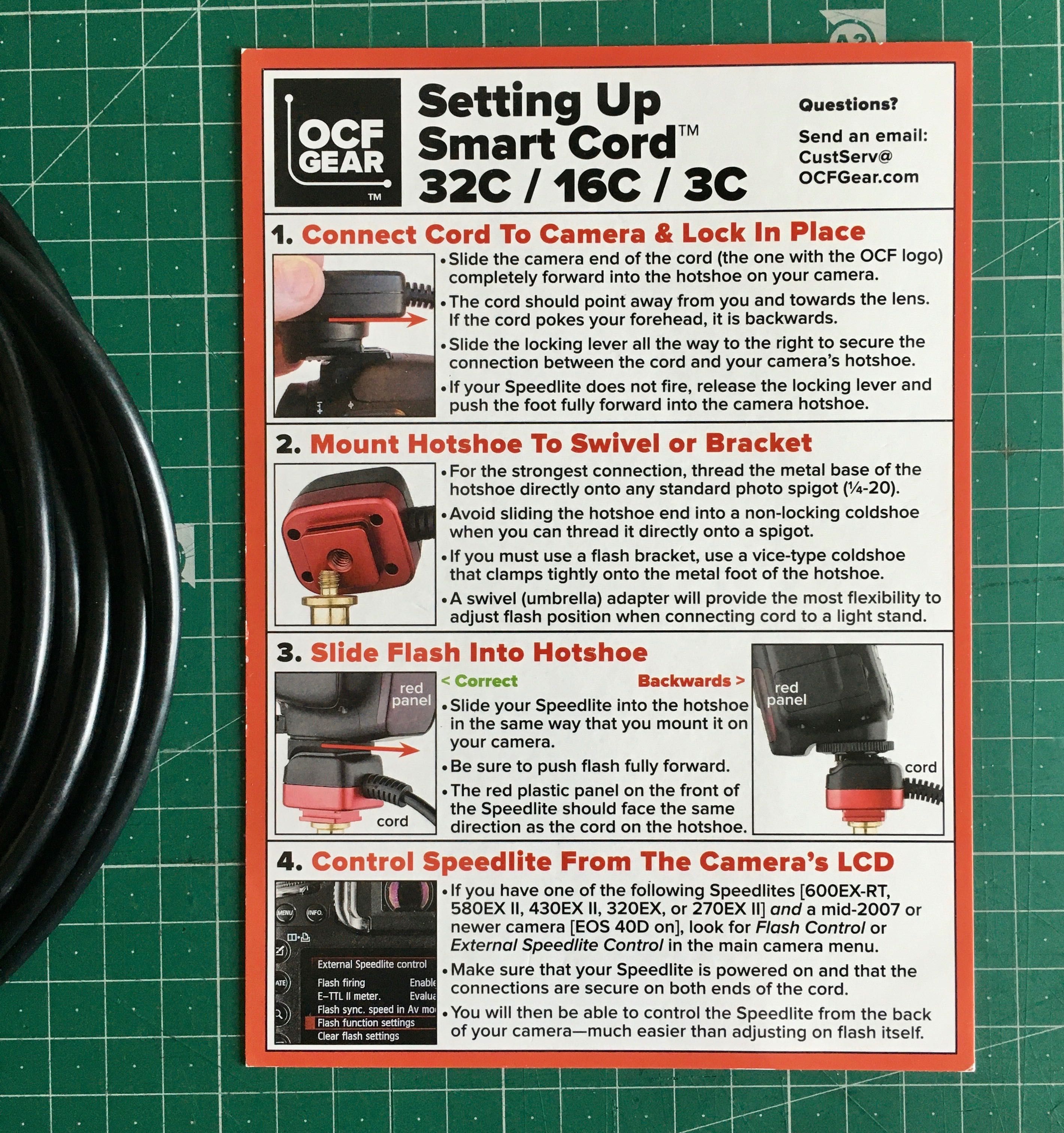 Cabo E-TTL para flashes Canon OCF Smart Cord 32C/5M