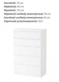 Biała komoda z szufladami Ikea Kullen