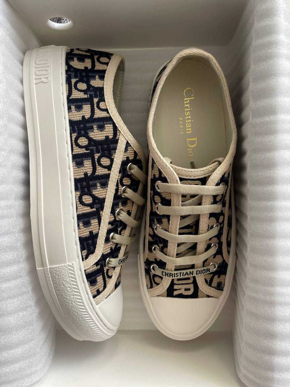 Жіночі кеди Dior (Діор) чорно-бежеві 36-37, 38 розмір (23,5-24 см)