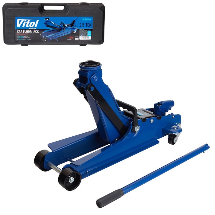 Домкрат гідравлічний підкатний 2,5тв кейсі 85-385мм 14,5кг (DP-25385)