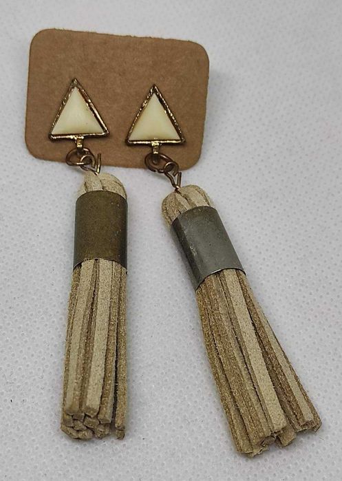 Brincos Franjas - Cor Bege - NOVOS