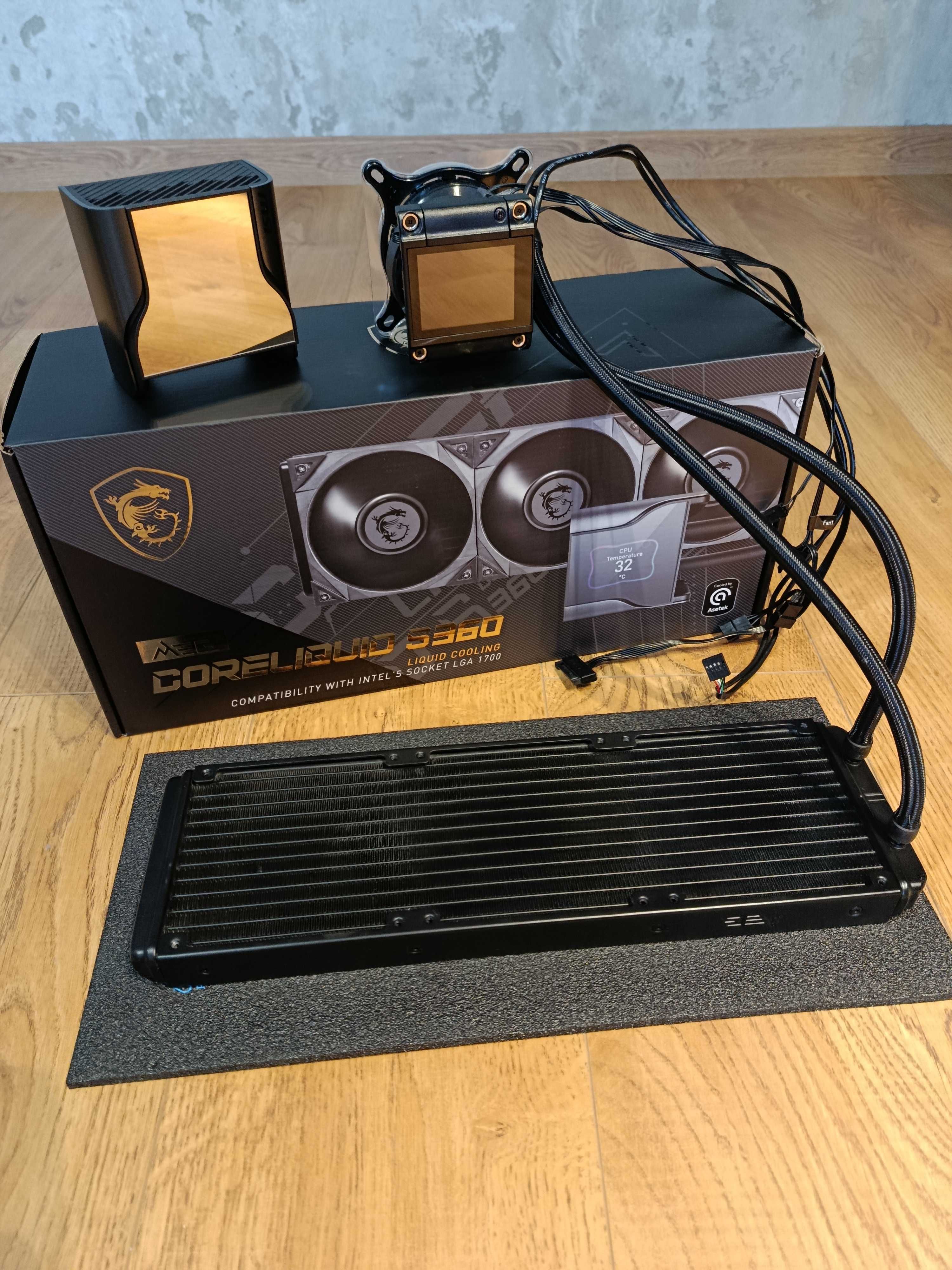 Chłodzenie wodne MSI MEG Core Liquid S360 / 3x120mm / Ekran LCD