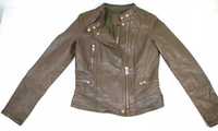 BERSHKA skóra PILOTKA motocyklowa BIKER khaki 38 M