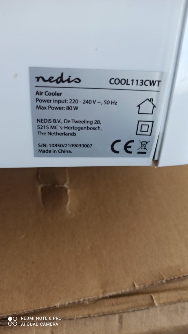 Охолоджувач повітря Nedis COOL113CWT - 80W/230V білий