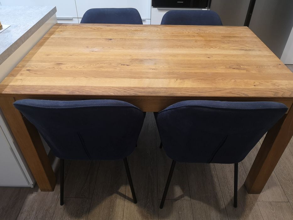 Krzesła Krzesło piękne granatowe do salonu jadalni Jysk Hadrup 5 sztuk