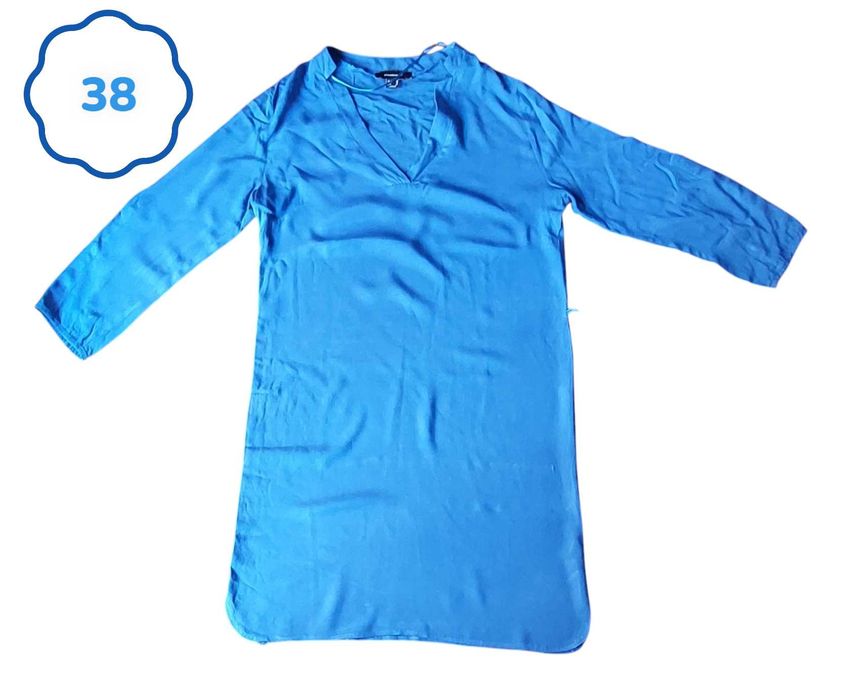 Vestido Azul Meia Manga Primark 38