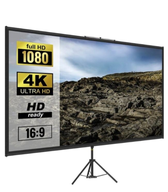 Tela para projector VEVOR com tripé, diagonal 100"