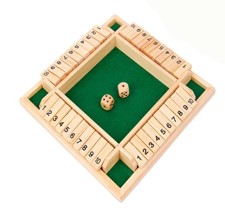 Игра Закрой коробку / Shut the box, популярная игра из дерева, цифры