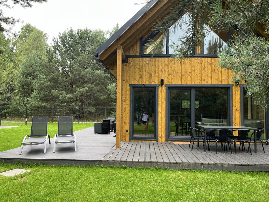 Domek do wynajęcia zalew Ostrowy balia sauna cisza Dom na krańcu lasu