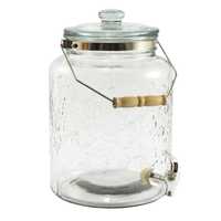 Słój szklany ozdobny ze szklaną pokrywą i kranem (5 litrów)