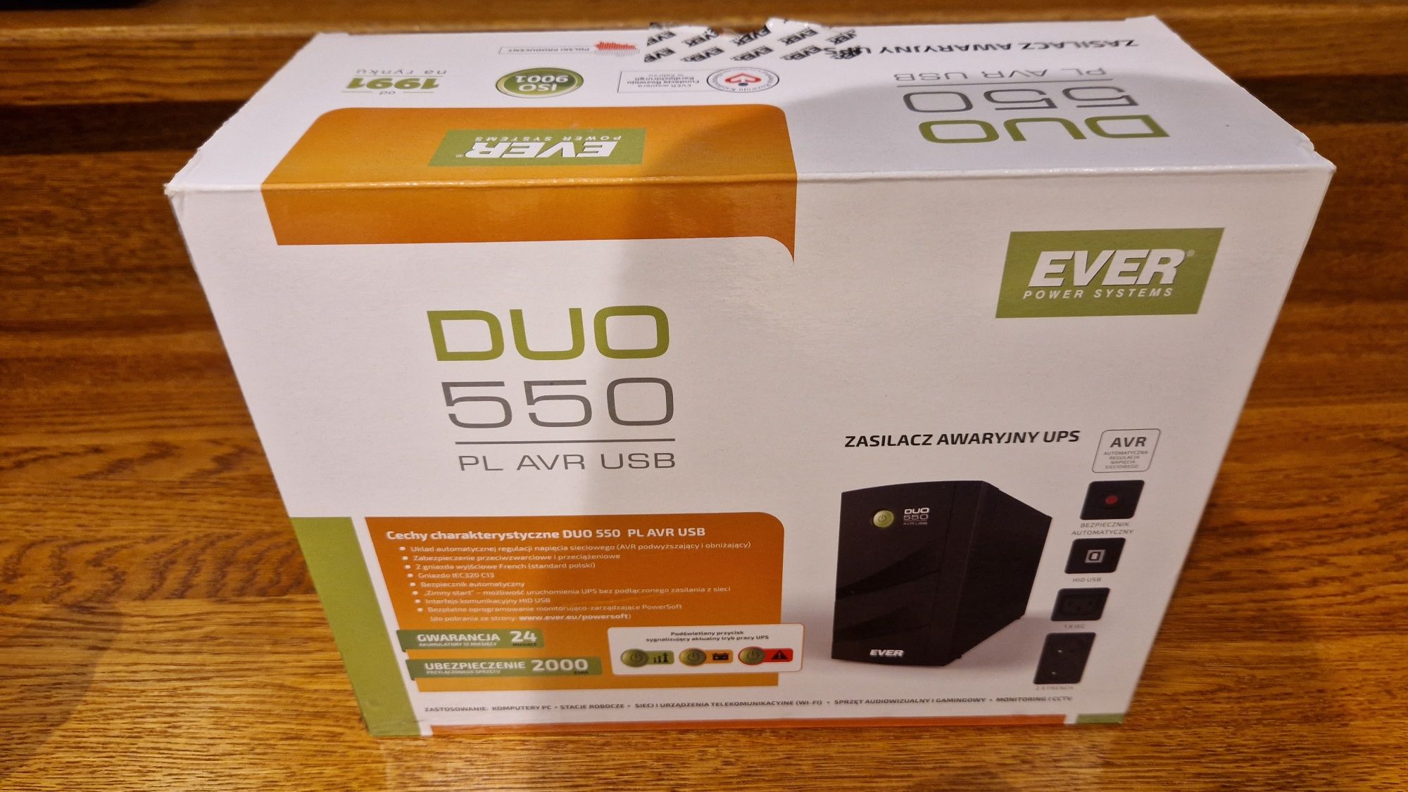 Ever UPS DUO 550 (550VA/330W, 2x PL, USB, AVR)