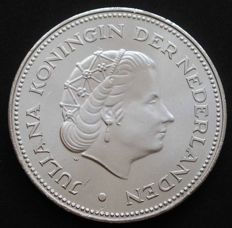 Holandia 10 guldenów 1970 - srebro - królowa Juliana