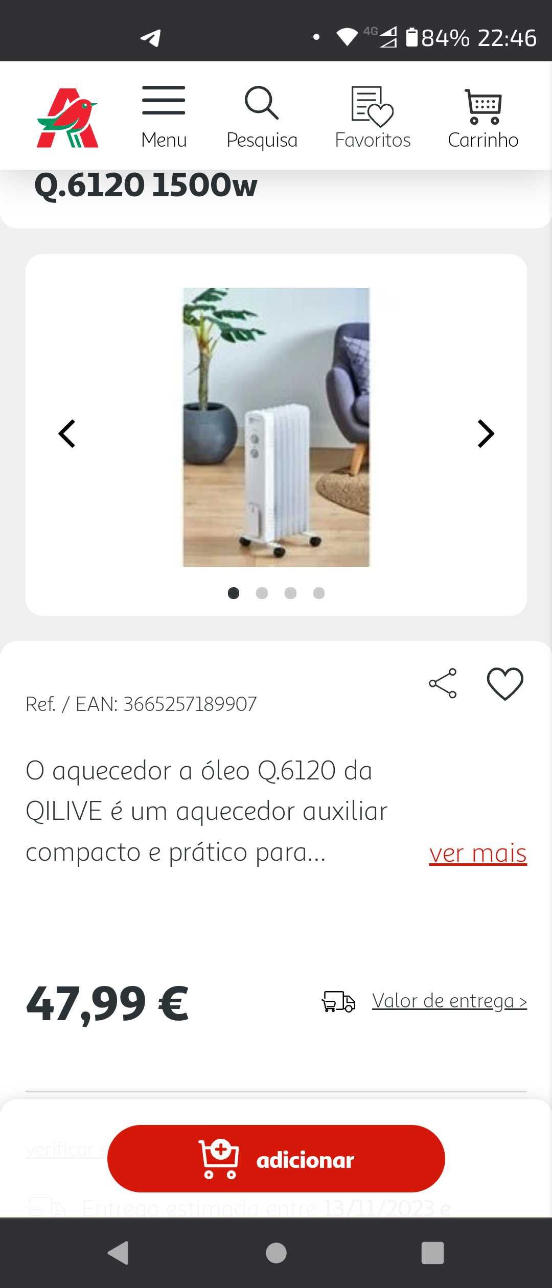 Aquecedor Qlive semi novo