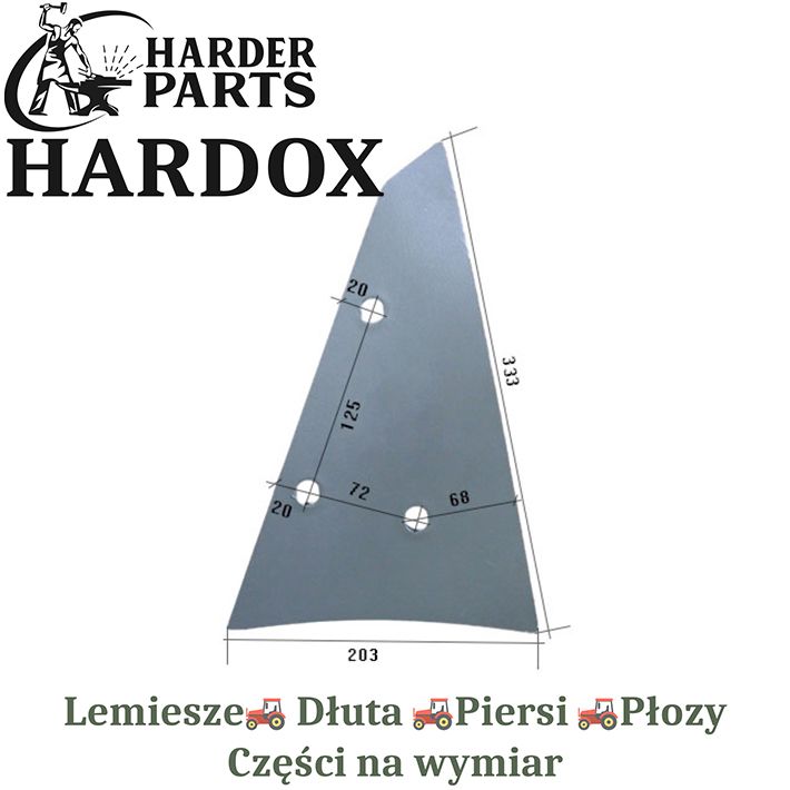 Pierś Rower HARDOX 702948/P części do pługa 2X lepsze niż Borowe