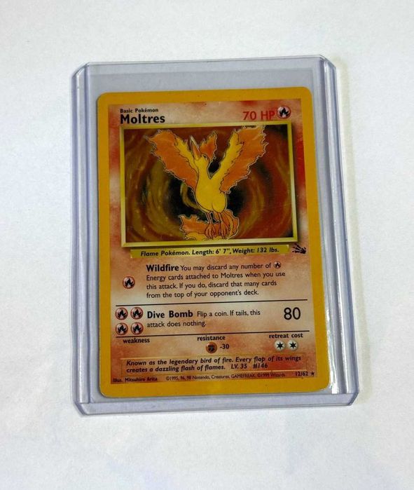 Moltres Holo 12/62 Rare Fossil Original Pokémon Card TCG - ENG