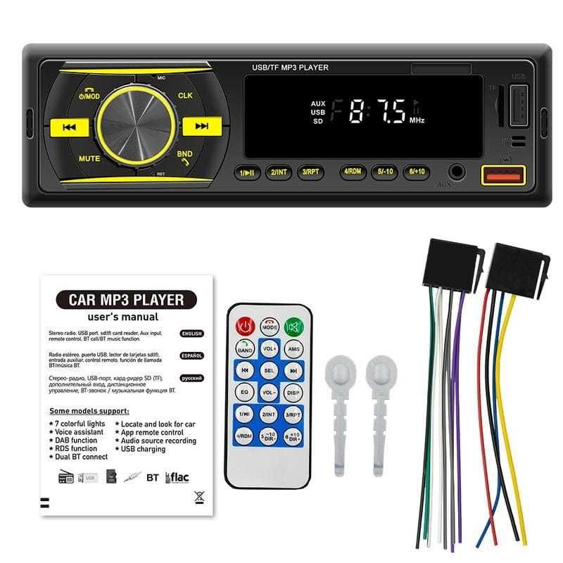 Auto-rádio 1DIN SWM D3106 Bluetooth Preto