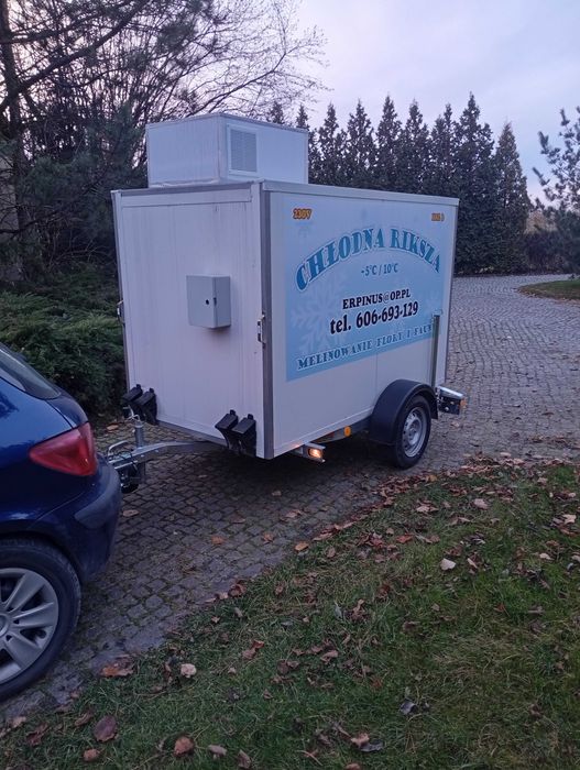 Przyczepka chłodnia 230V ekonomiczna, wynajem na dni i dłużej zadzwoń