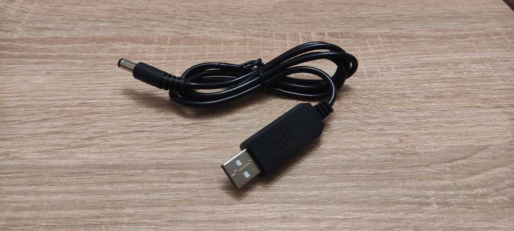 USB кабель DC 5.5x2.1 мм c преобразователем 5v на 12v для роутера