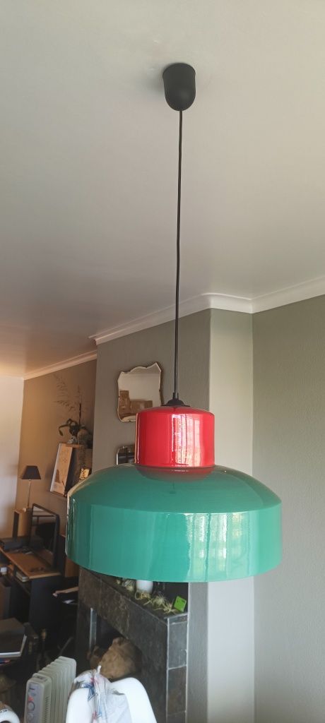 Candeeiro de teto, bambu, pintado, impeccavel
