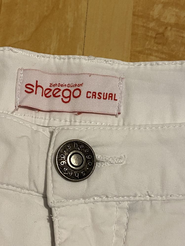Sheego casual 46 białe damskie  spodenki spodnie szorty cargo Bermudy