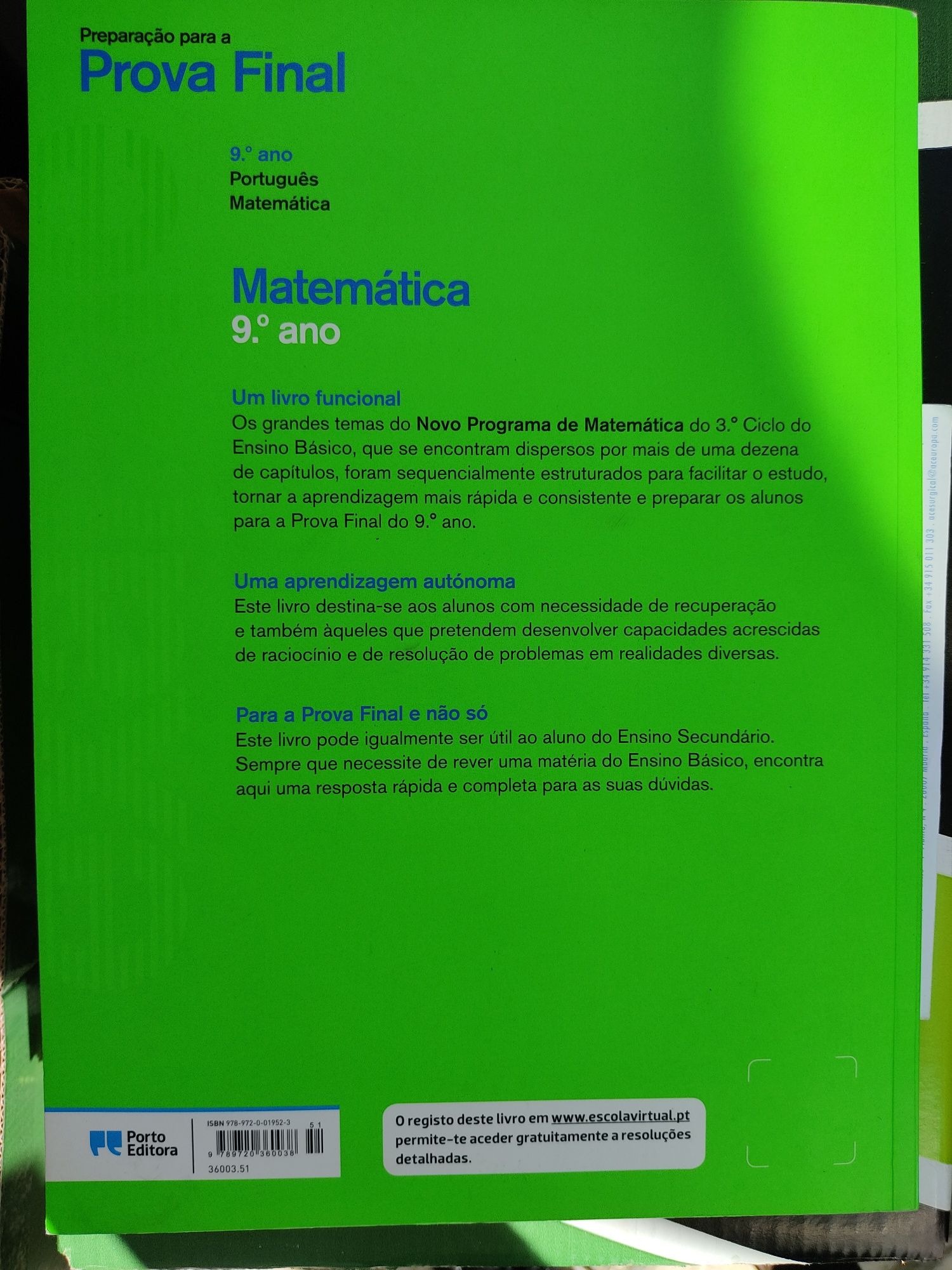 Livro para preparar o exame de matemática do 9 ano