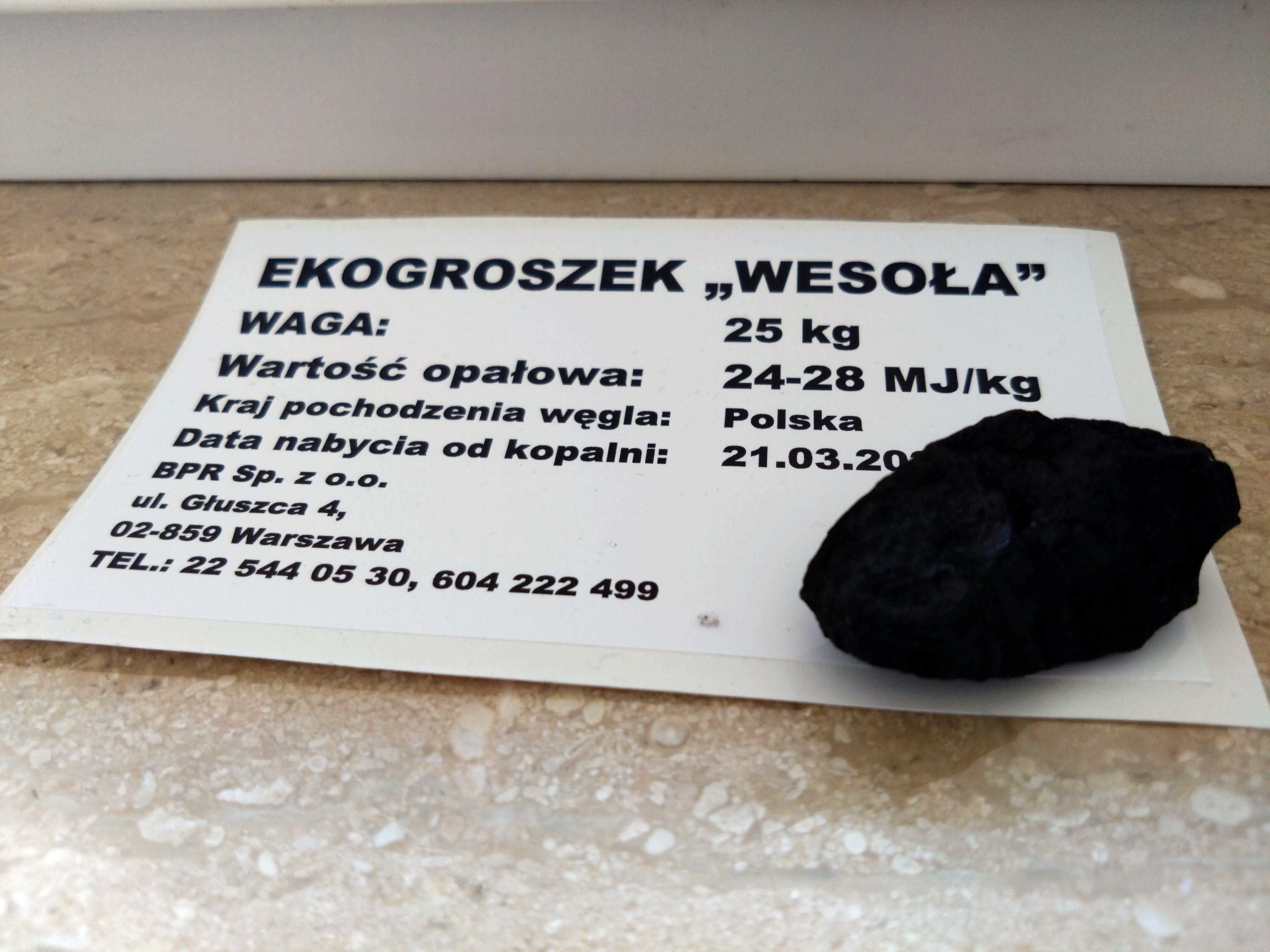 Polski Ekogroszek WESOŁA - transport 1 t GRATIS Chynów, Grójec, Warka