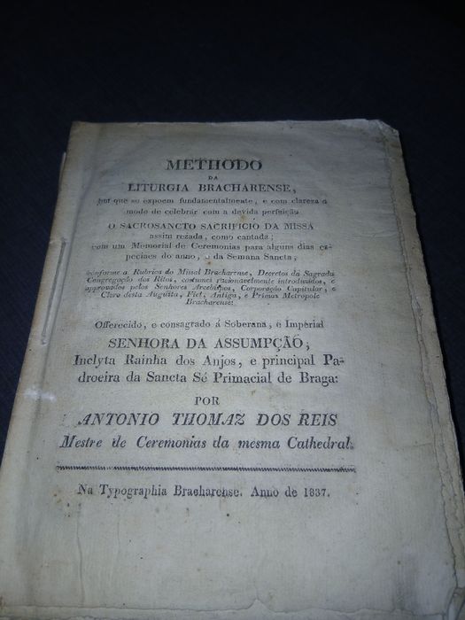 Antigo livro Religioso Ano 1837