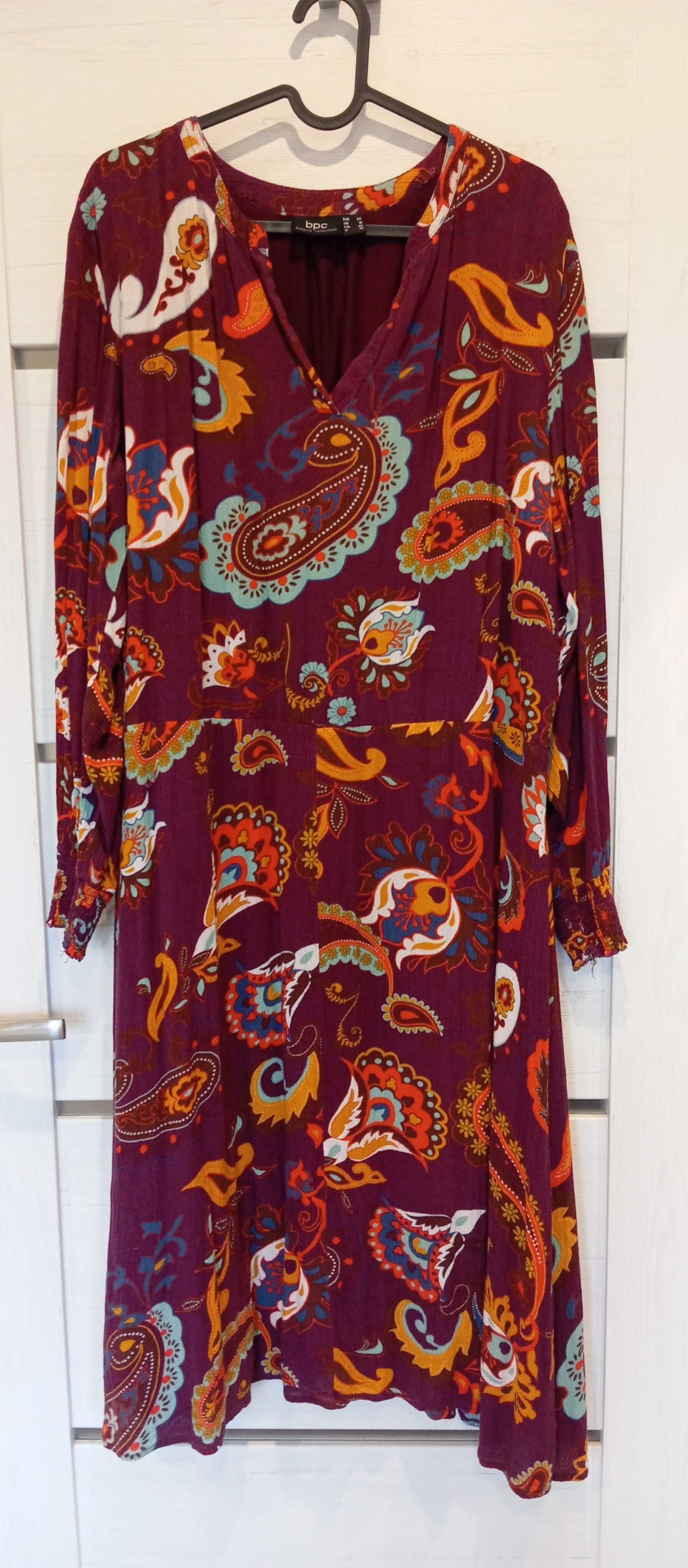 Sukienka w kwiaty 44 XXL Bonprix